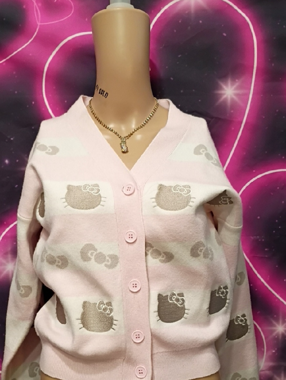Pink Hello Kitty Knit Cardigan